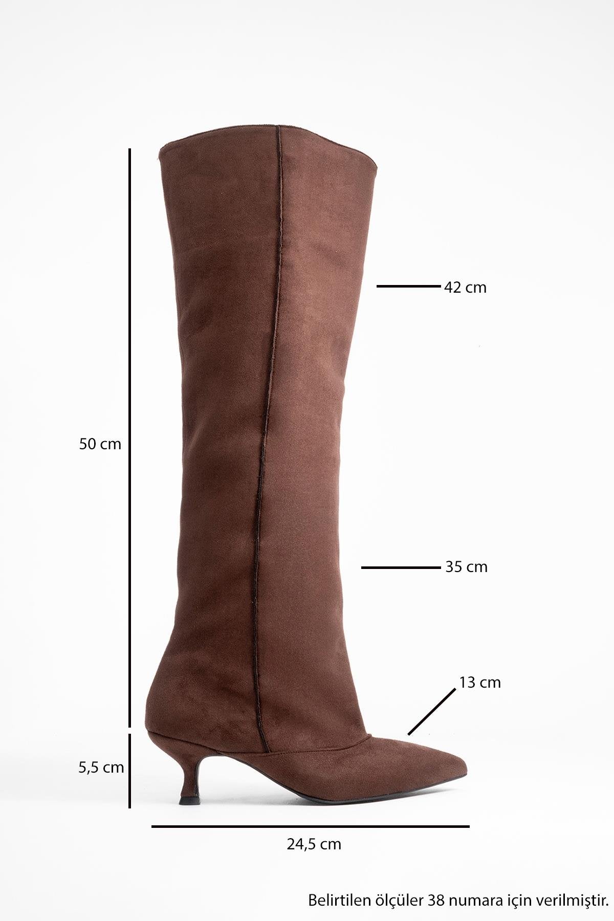 Zach - Brown Slim Heel Over-The-Knee Boot (Women)