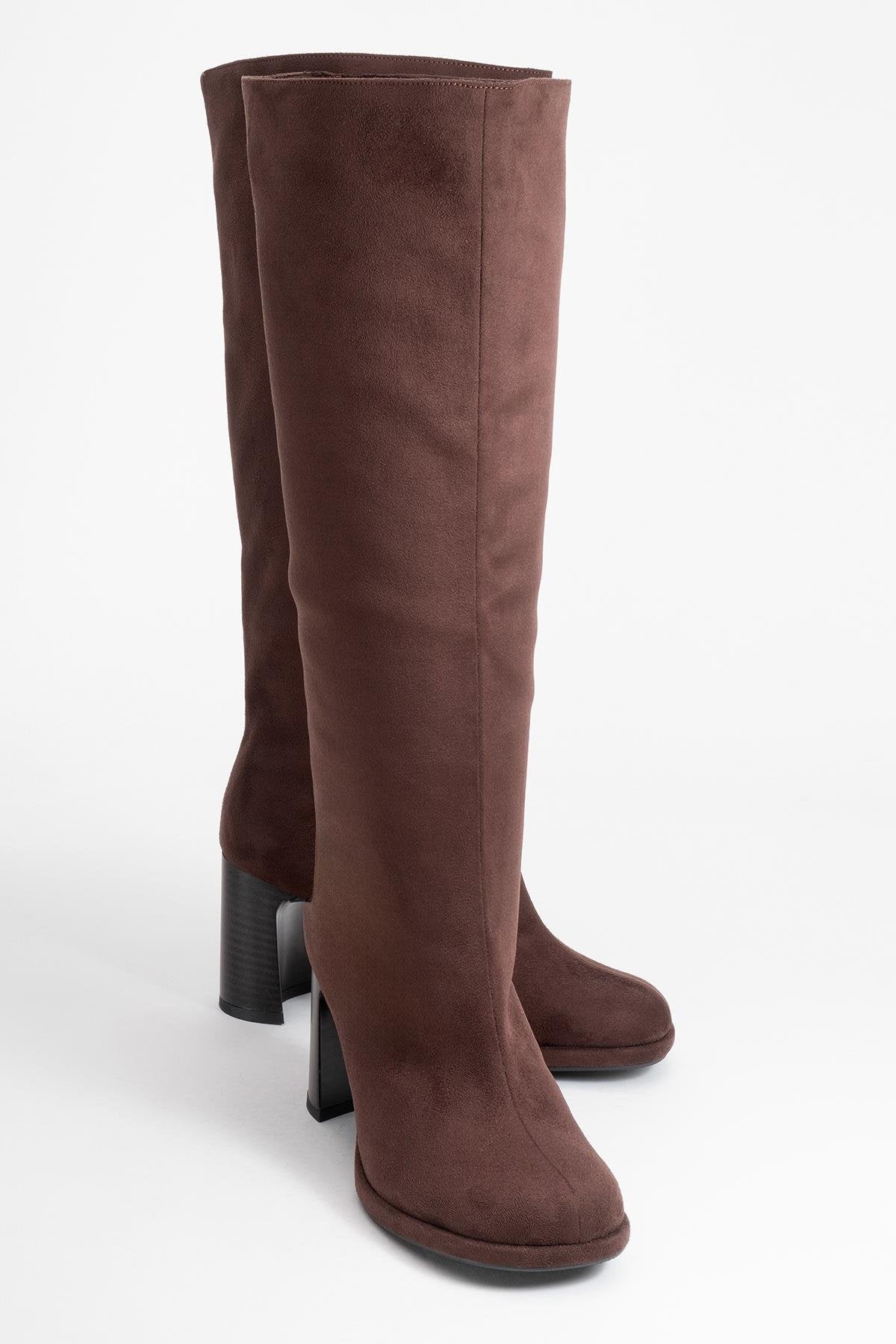 Josette - Brown Block Heel Knee-High Boot (Women)