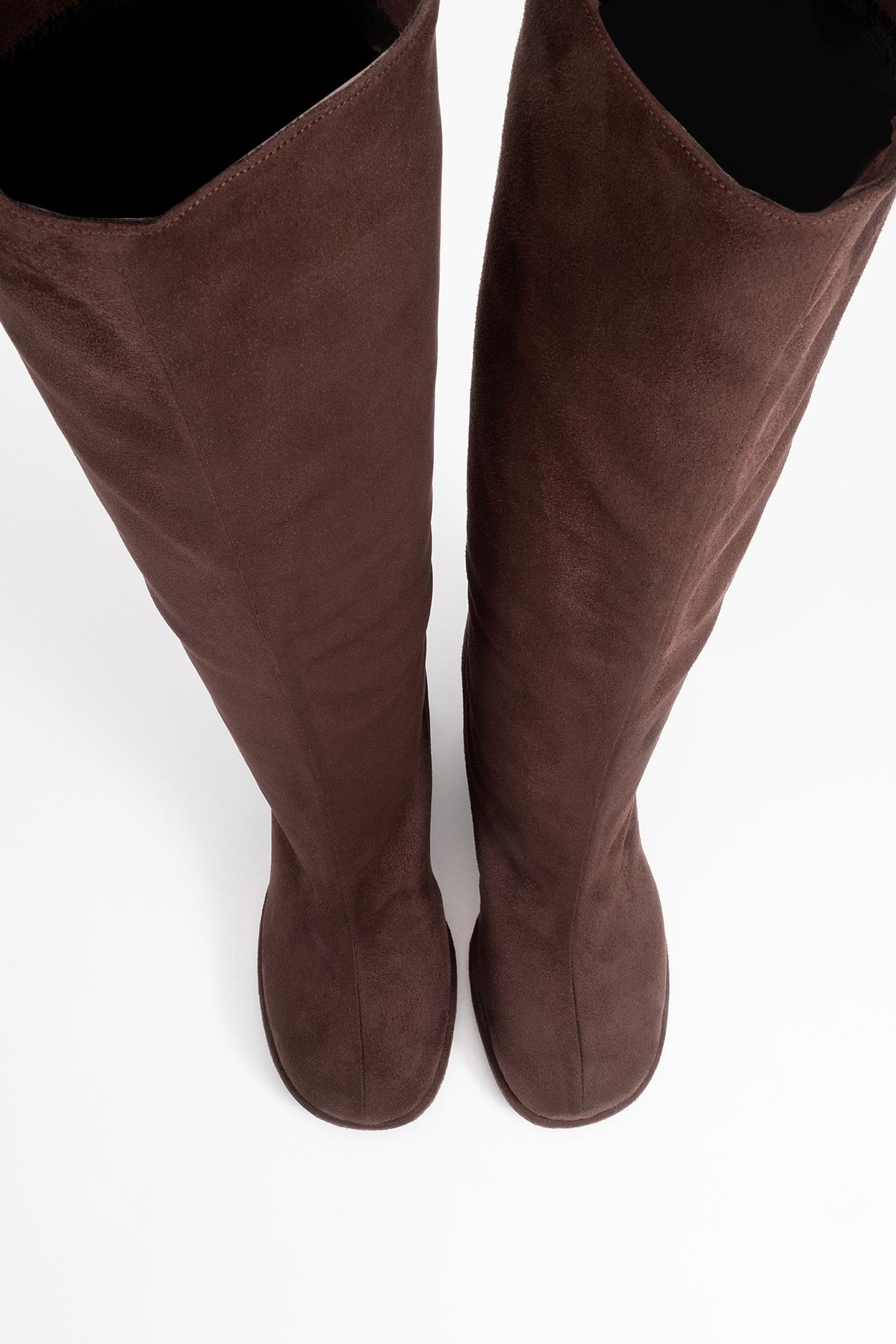 Josette - Brown Block Heel Knee-High Boot (Women)