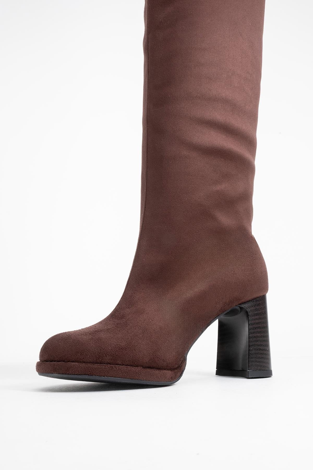 Josette - Brown Block Heel Knee-High Boot (Women)