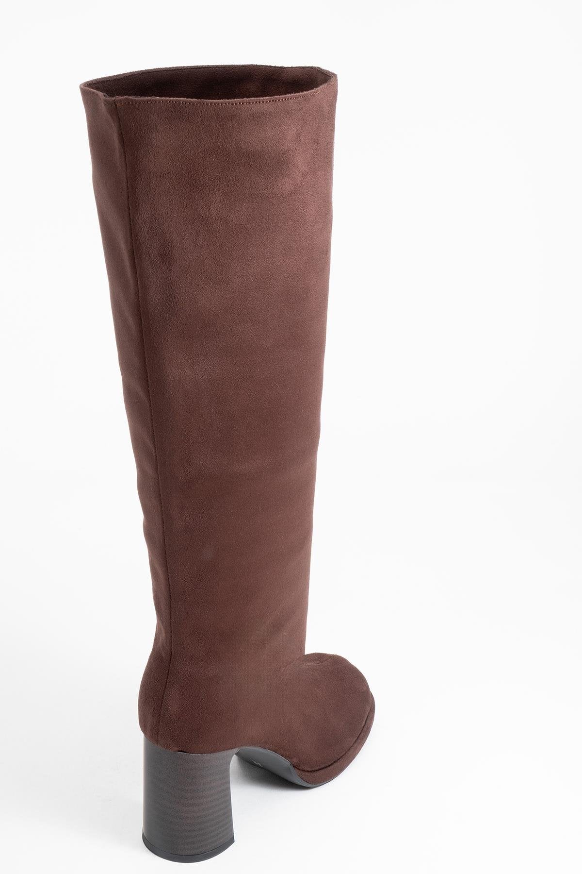Josette - Brown Block Heel Knee-High Boot (Women)