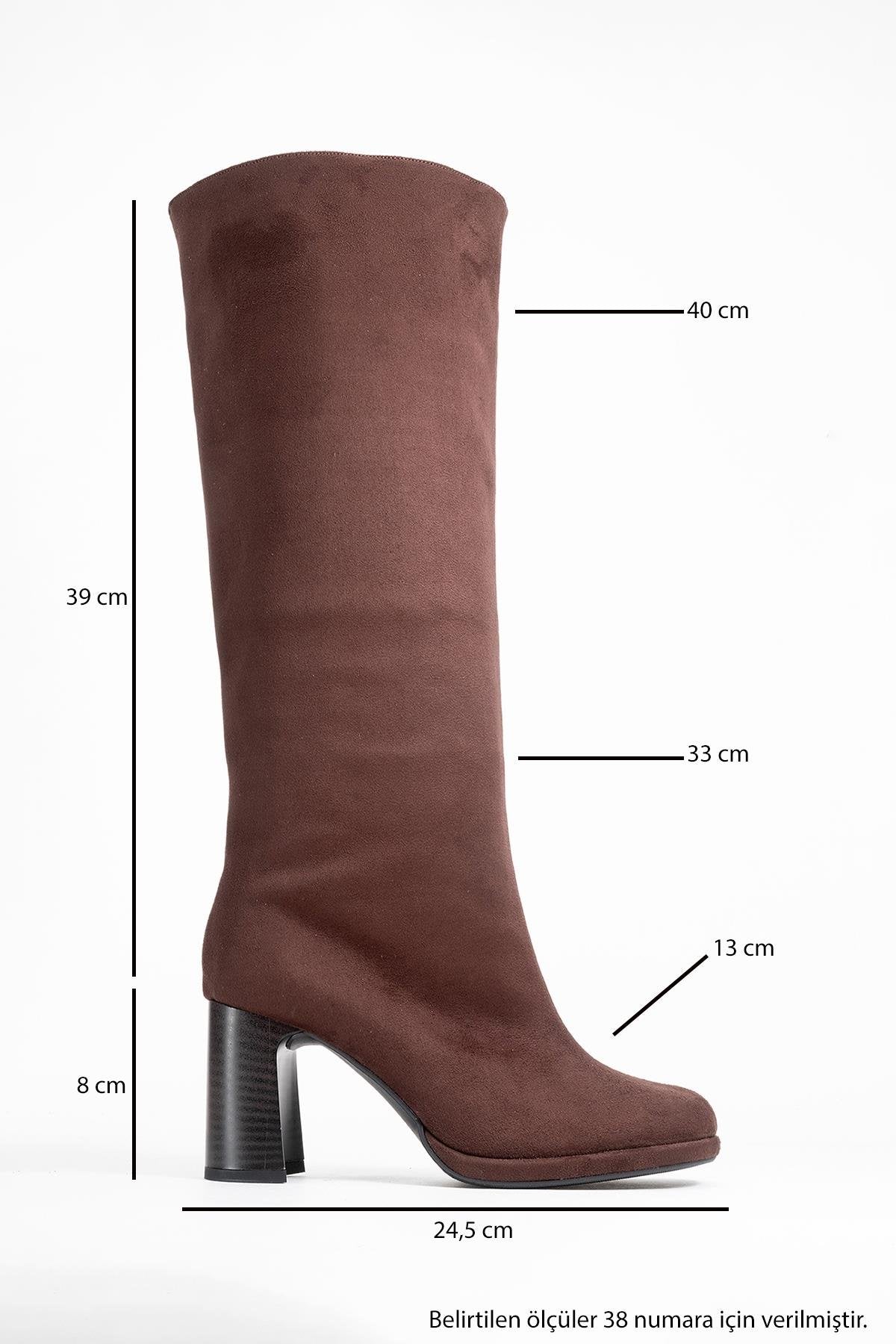 Josette - Brown Block Heel Knee-High Boot (Women)