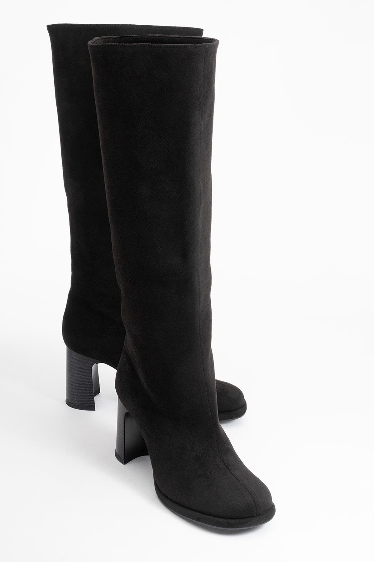 Josette - Black Block Heel Knee-High Boot (Women)