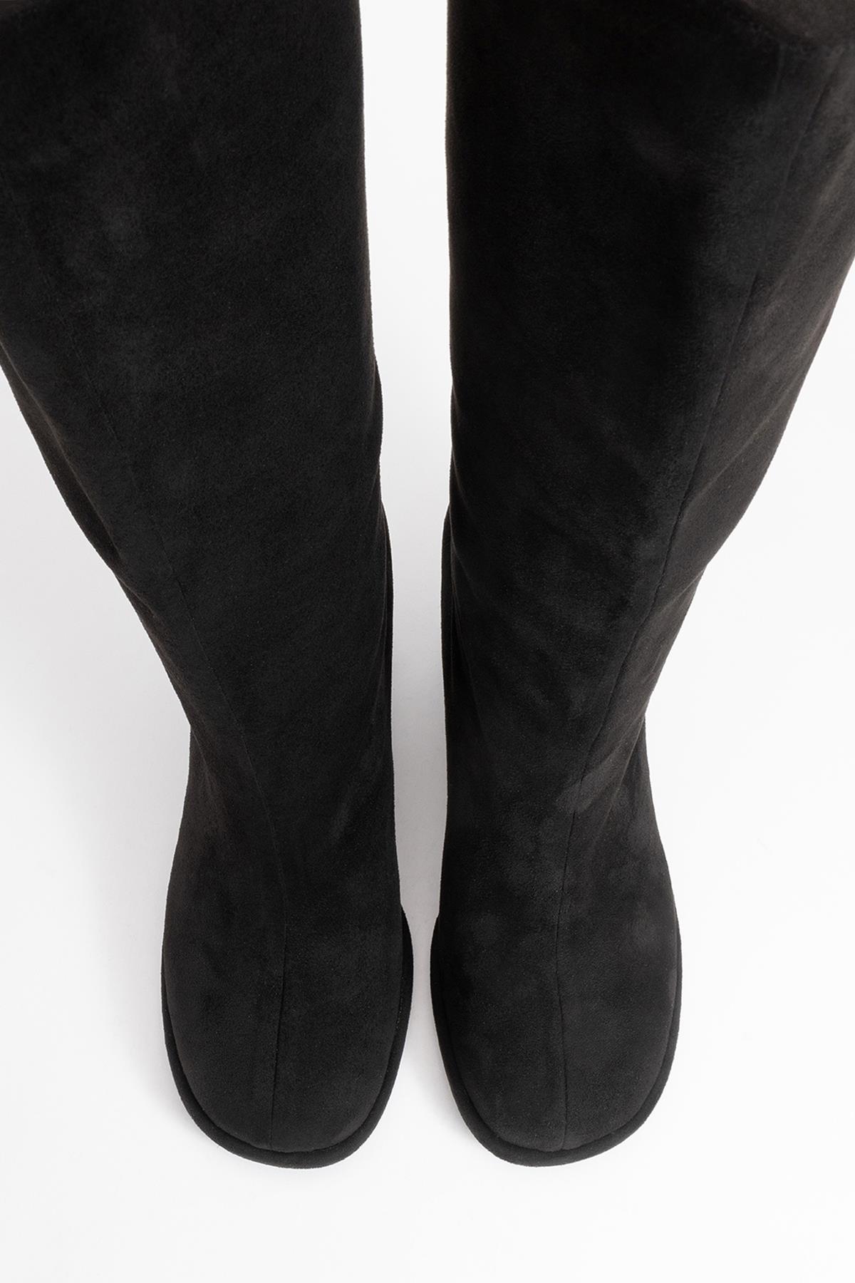 Josette - Black Block Heel Knee-High Boot (Women)