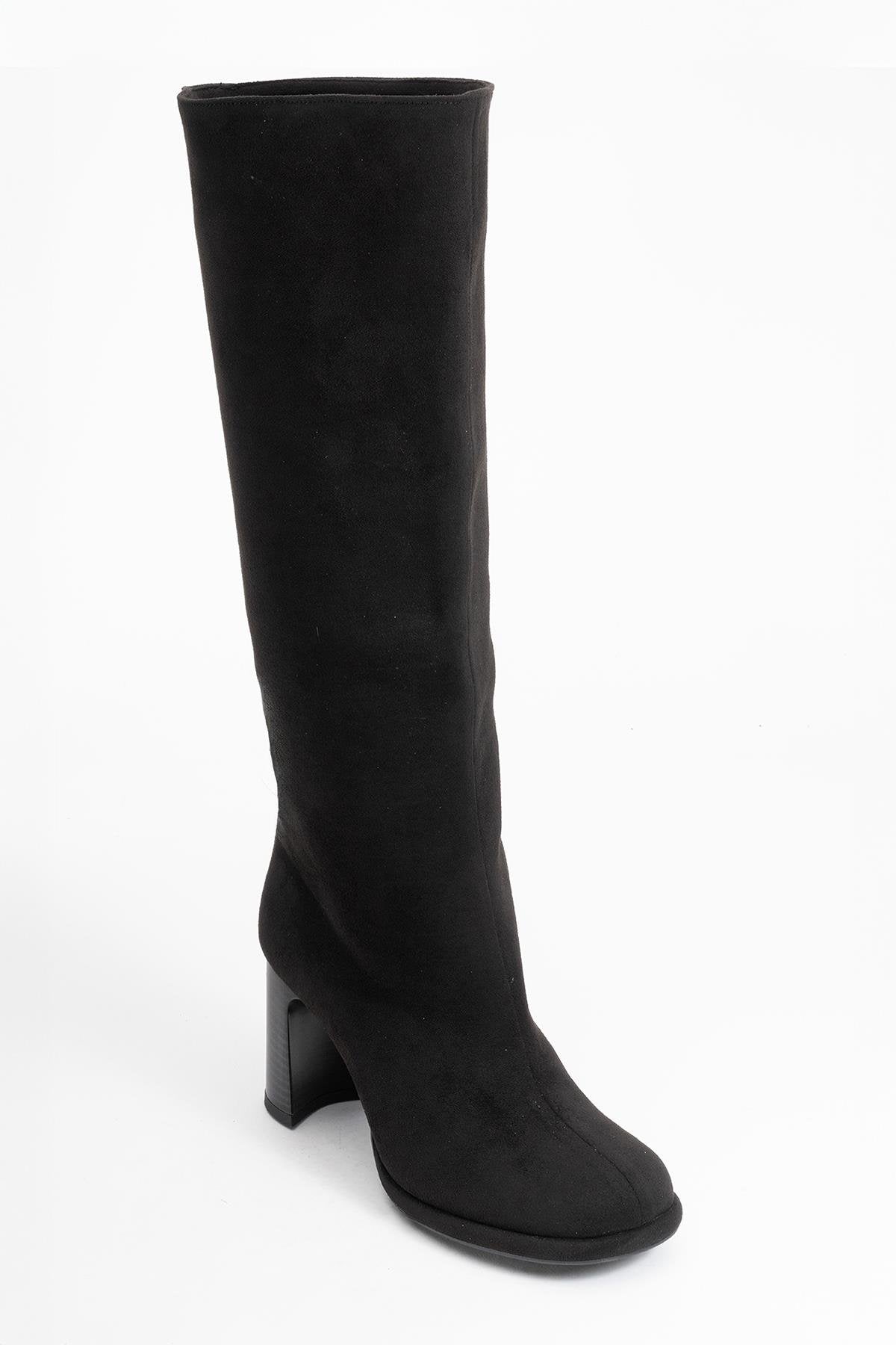 Josette - Black Block Heel Knee-High Boot (Women)