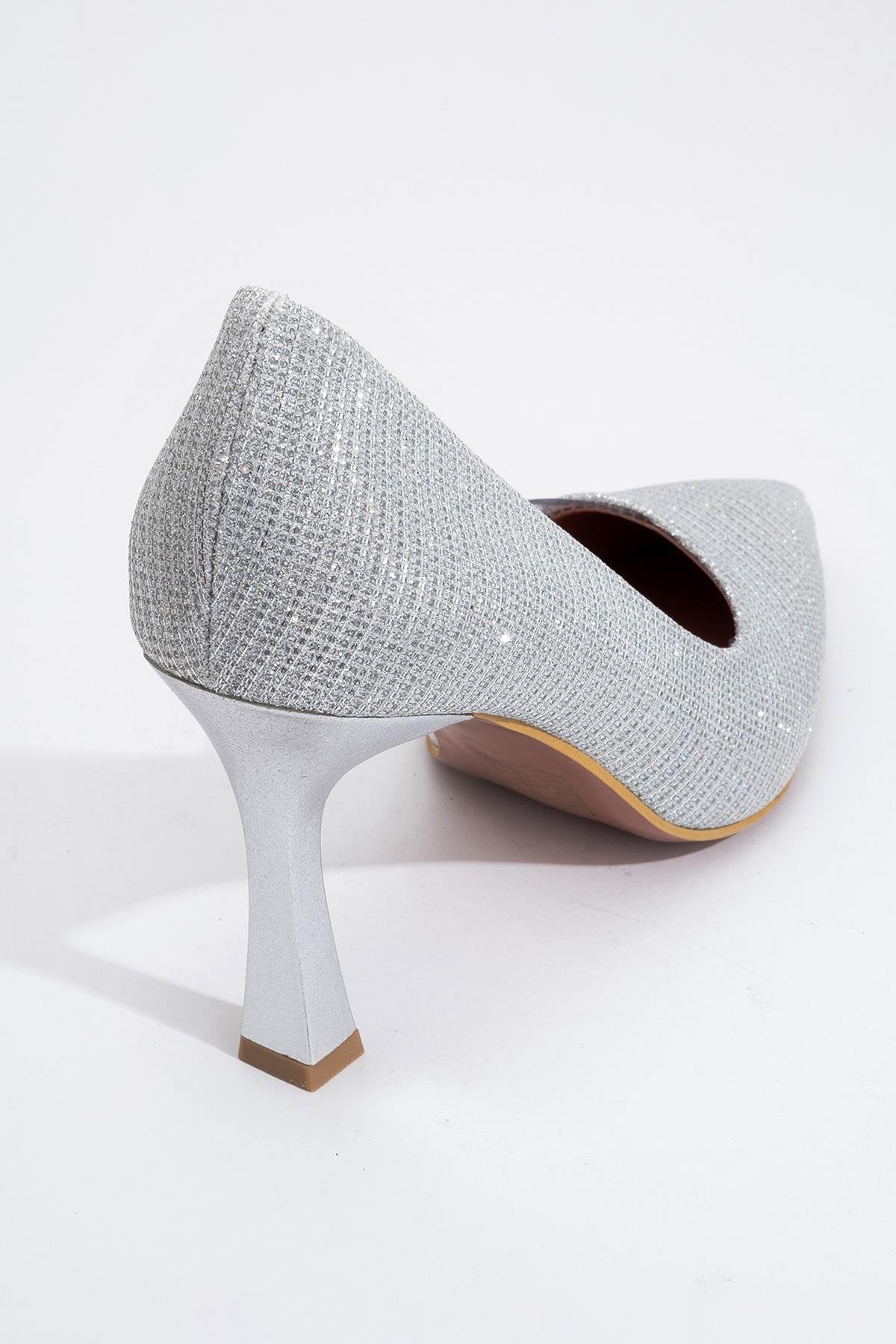Ursula - Silver Metallic Heeled Shoe (Women)