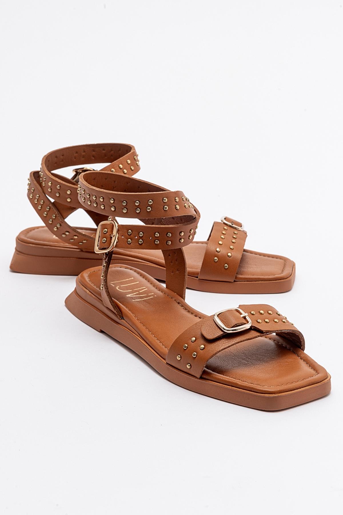 Carril - Cognac Brown Leather Sandal (Women)