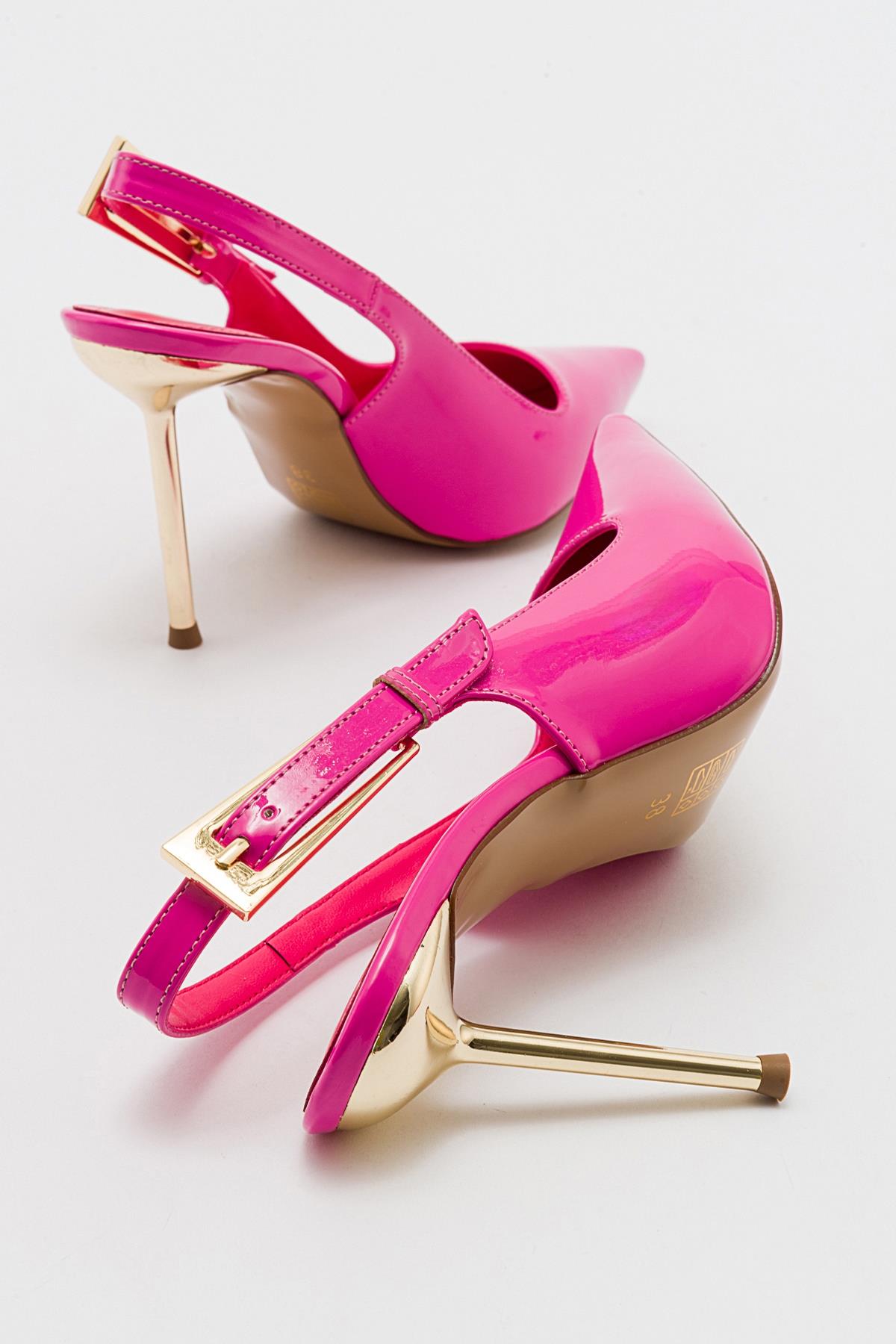 Labin - Fuchsia Patent Buckled High Heel Shoe (Women)