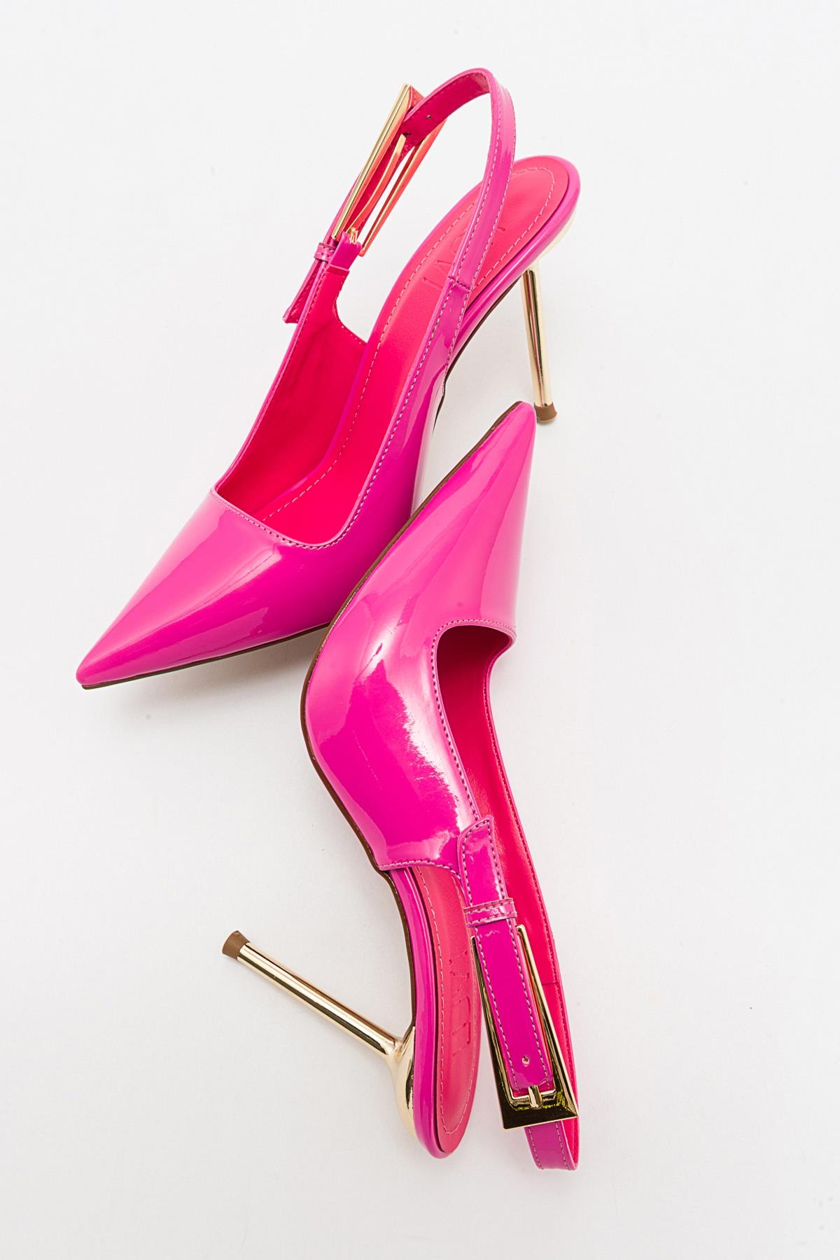 Labin - Fuchsia Patent Buckled High Heel Shoe (Women)
