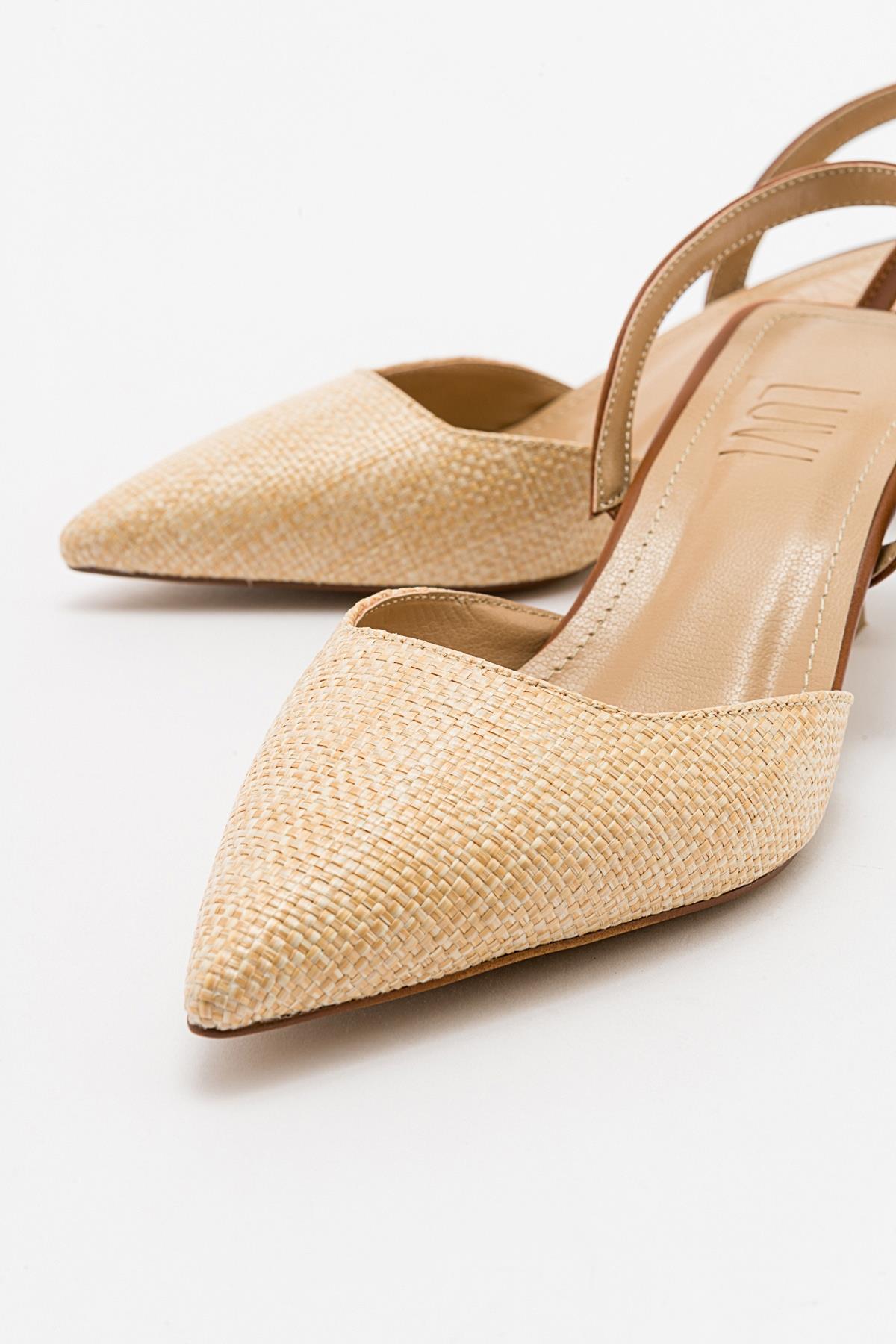 Over - Beige/Tan Pointed Toe Low Heel Shoe (Women)