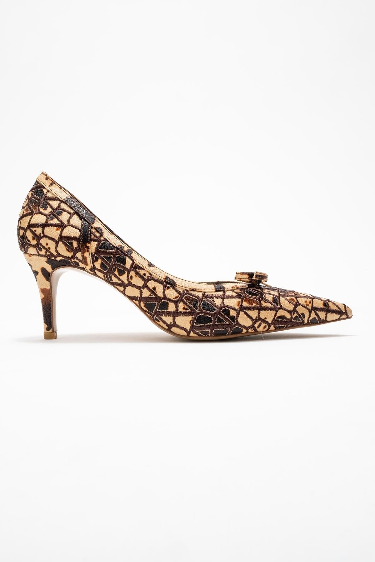 Camden - Beige Patterned Bow-Front Pump (Women)