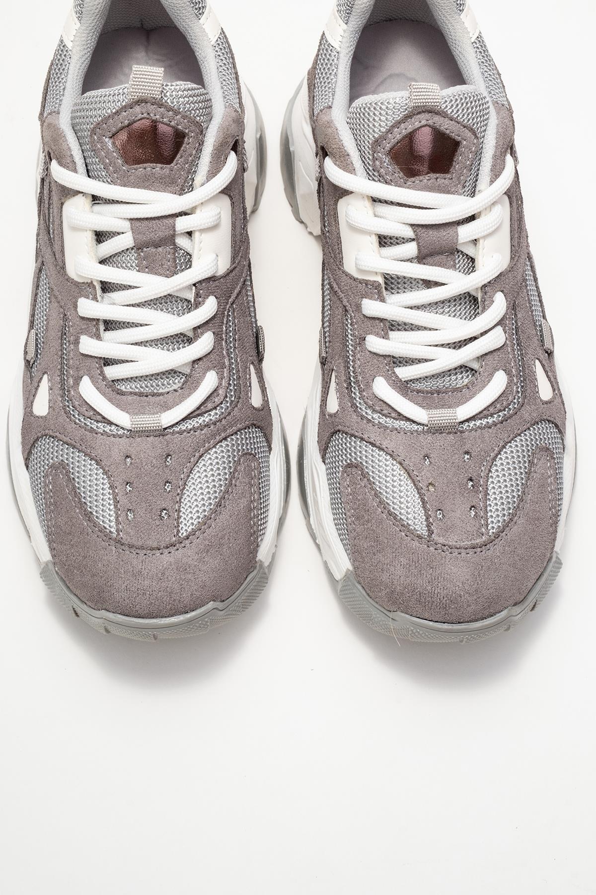 Loretta - Gray Suede Sneaker (Women)