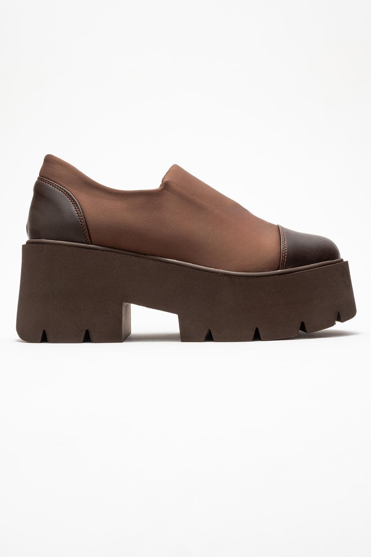 Grena - Brown Scuba Platform Casual Shoe (Women)