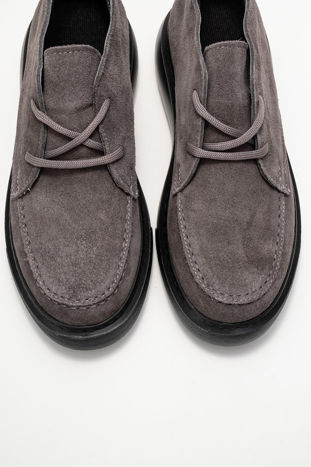 Lilya - Smoky Grey Genuine Leather Chukka Boot (Women)