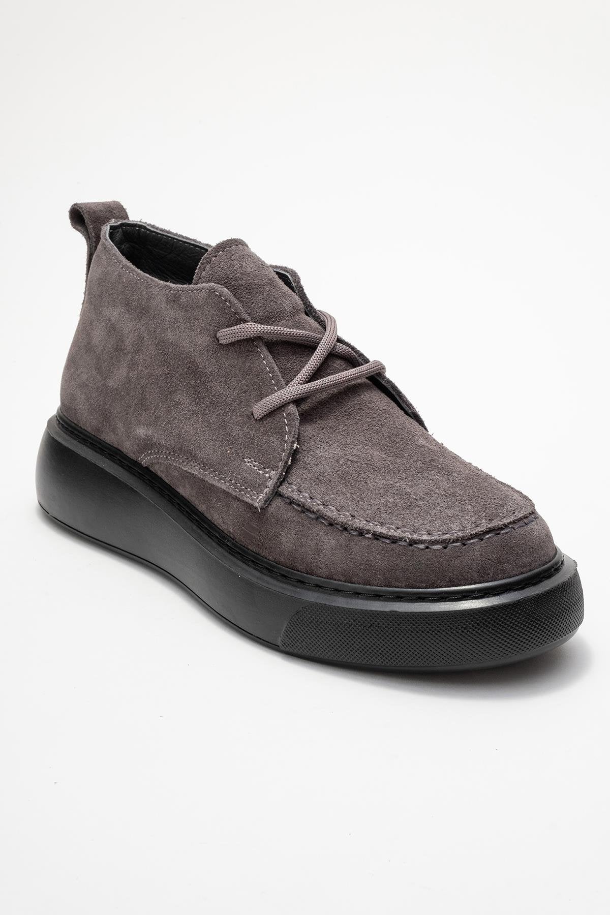 Lilya - Smoky Grey Genuine Leather Chukka Boot (Women)