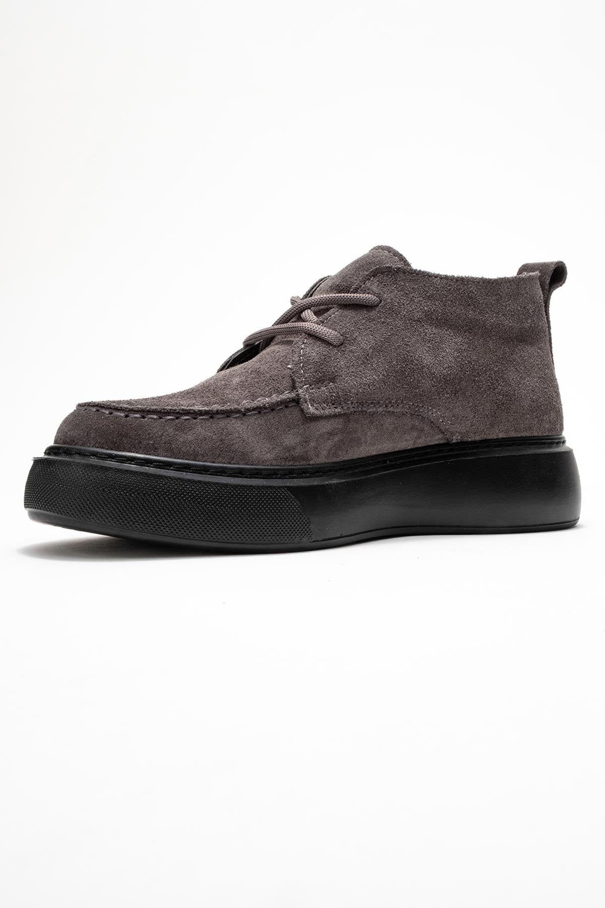 Lilya - Smoky Grey Genuine Leather Chukka Boot (Women)