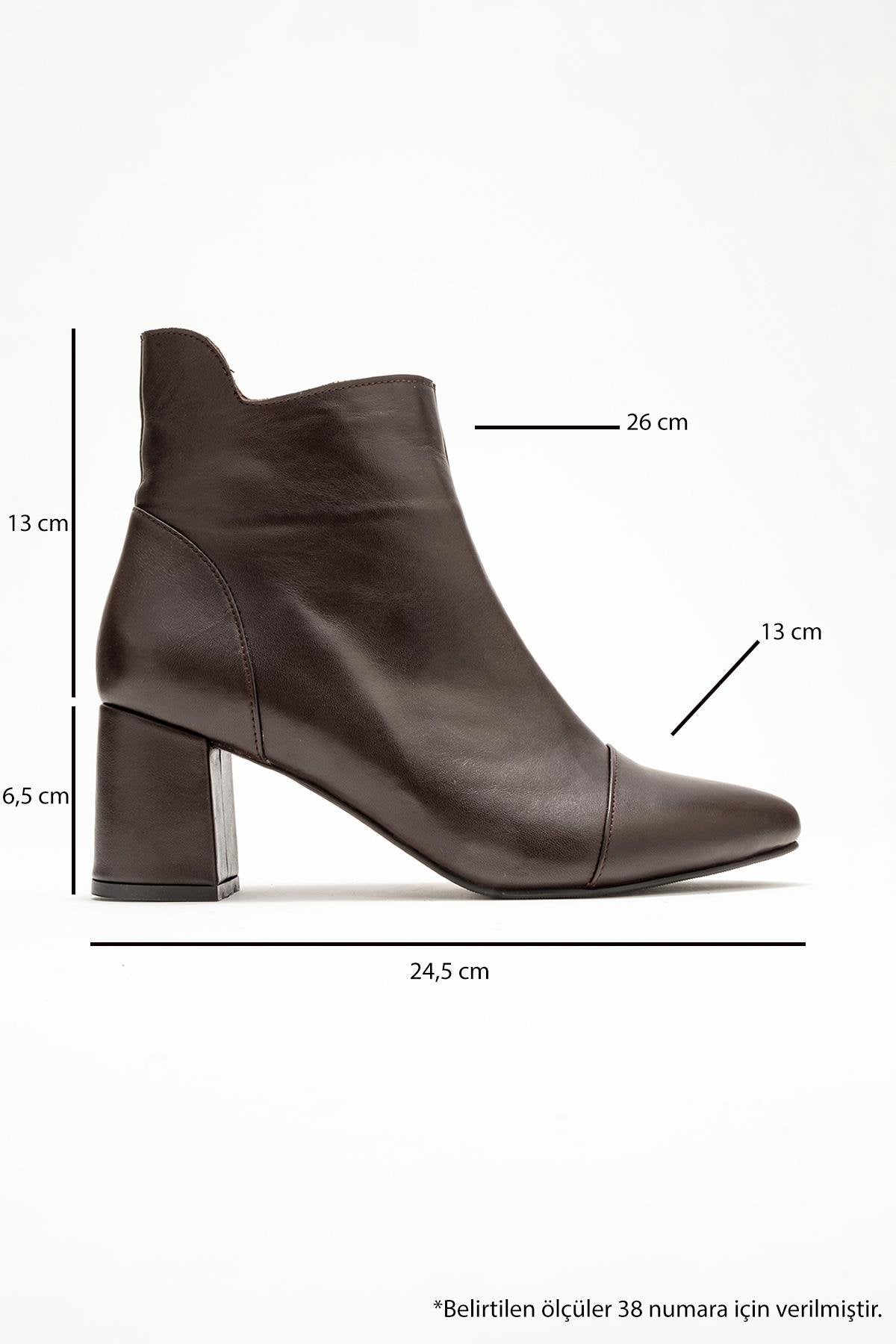 Gael - Brown Genuine Leather Block Heel Boot (Women)