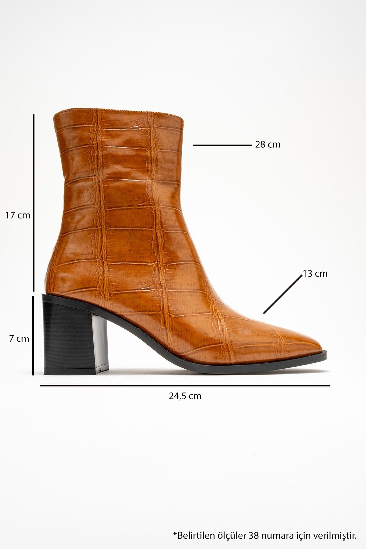 Chara - Cognac Printed Block Heel Boot (Women)