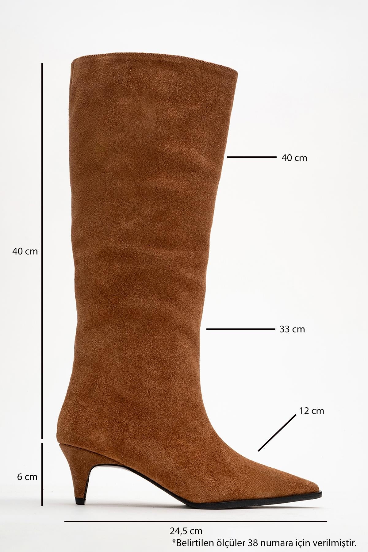 Siora - Taupe Suede Genuine Leather Short Heel Boot (Women)