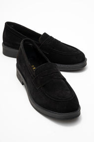 Bree - Black Genuine Leather Loafer Shoe (Women)
