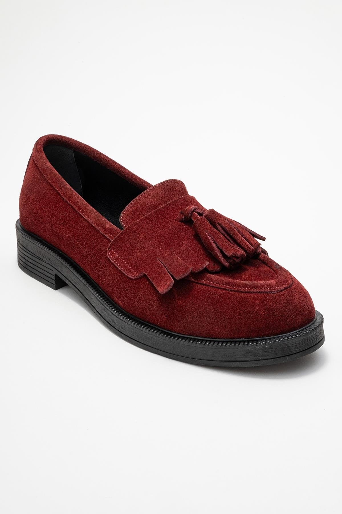Milina - Burgundy Tassel Genuine Leather Loafer (Women)