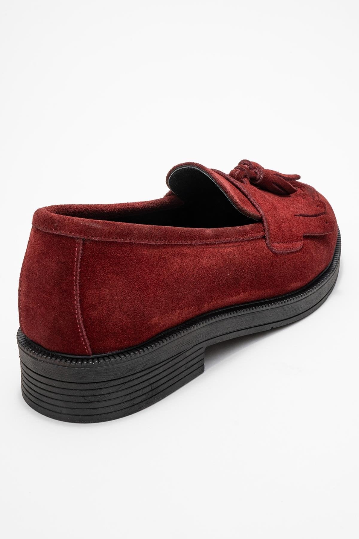 Milina - Burgundy Tassel Genuine Leather Loafer (Women)