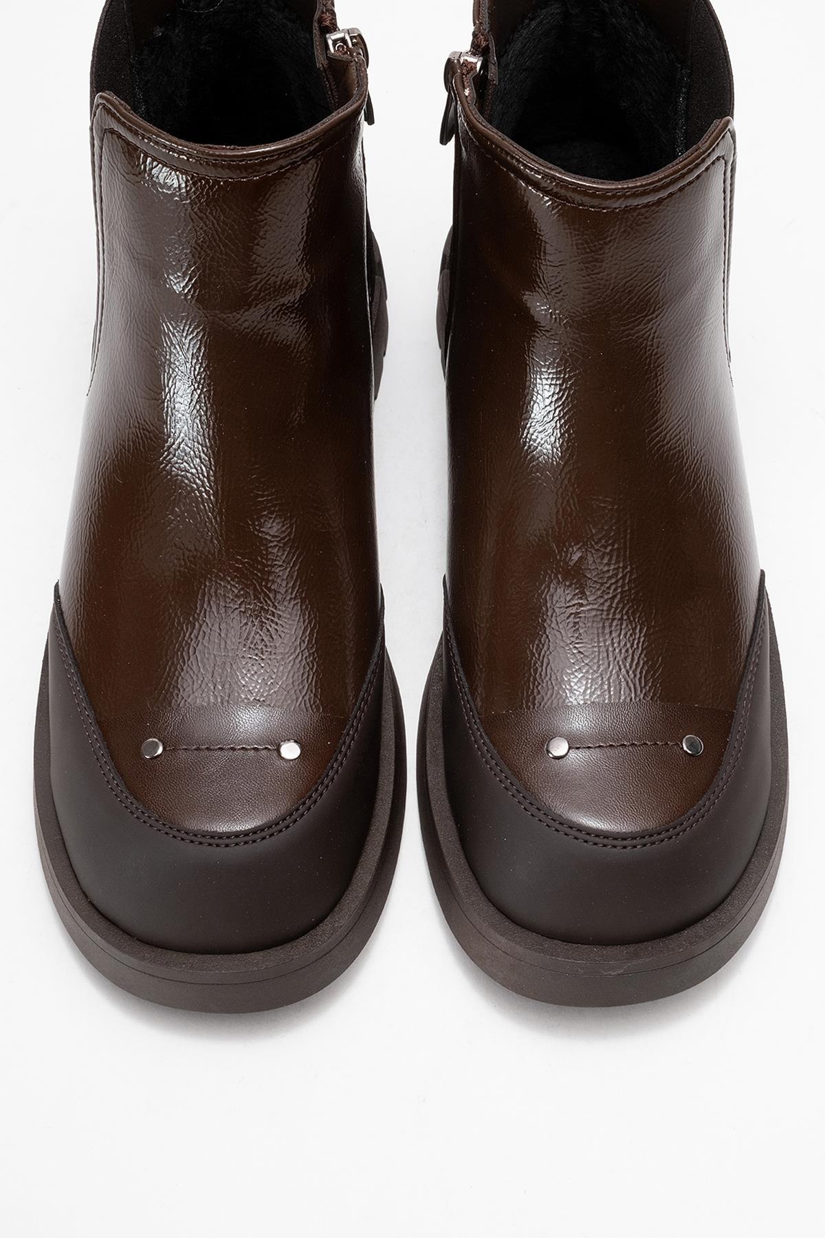 Albia - Brown Patent Boot (Women)