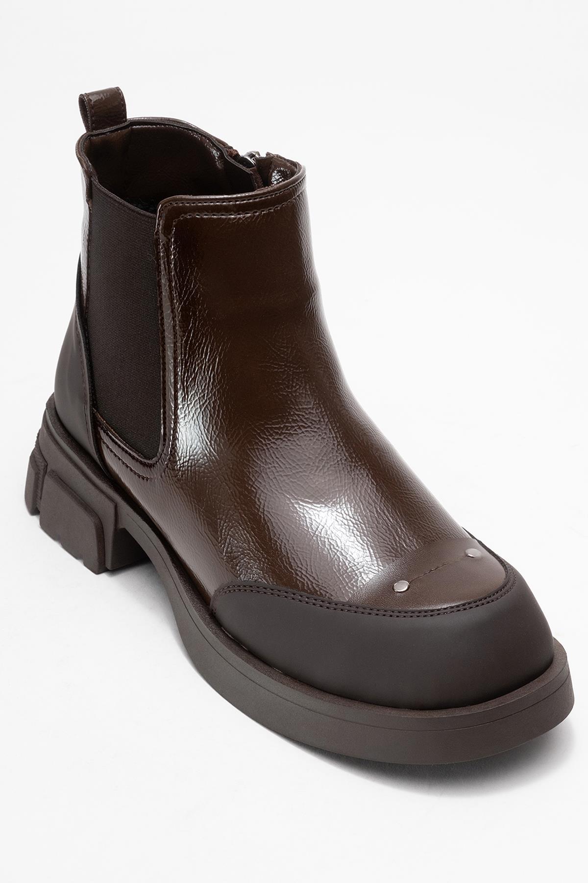 Albia - Brown Patent Boot (Women)