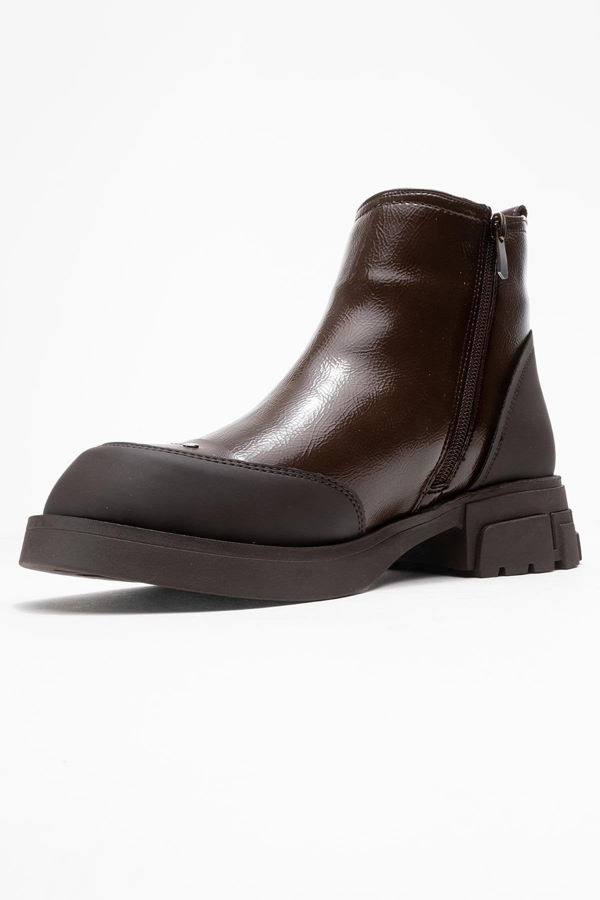 Albia - Brown Patent Boot (Women)
