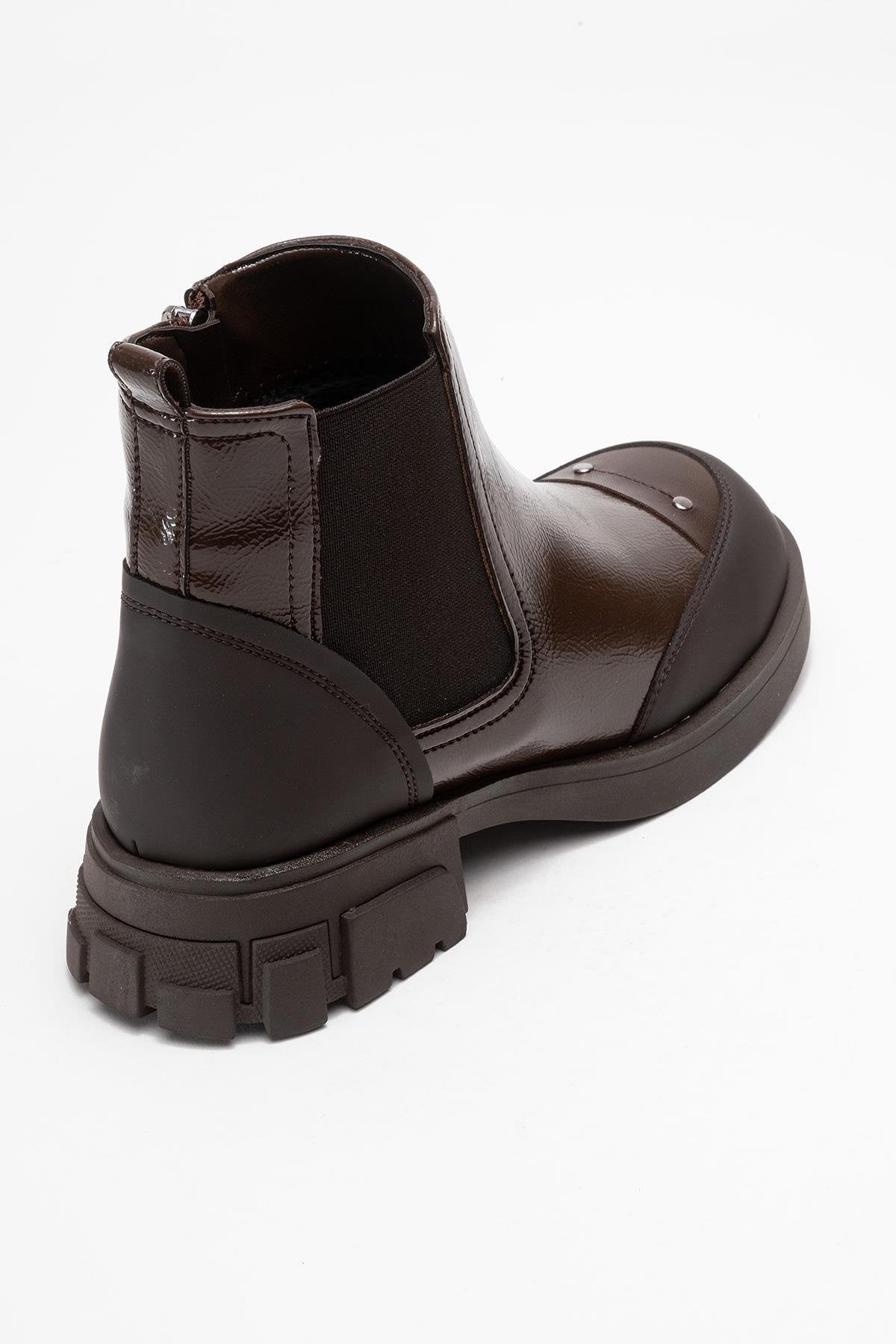 Albia - Brown Patent Boot (Women)