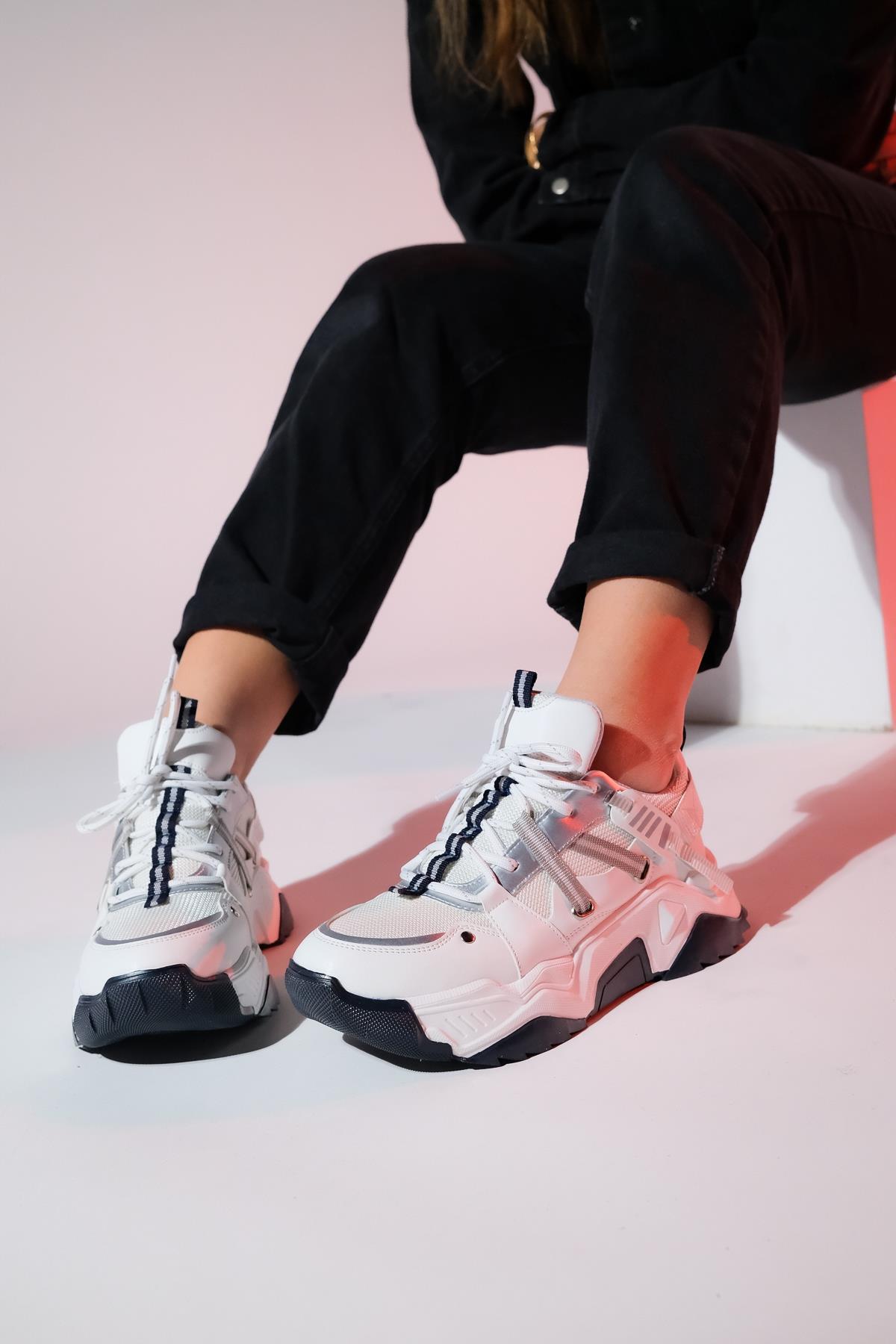 Maggie - White-Navy Sport Sneaker (Women)