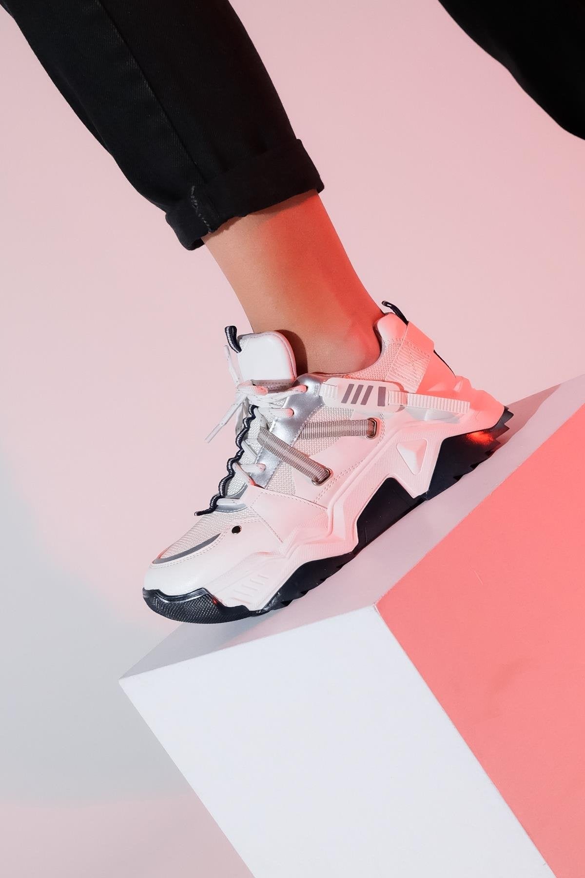 Maggie - White-Navy Sport Sneaker (Women)