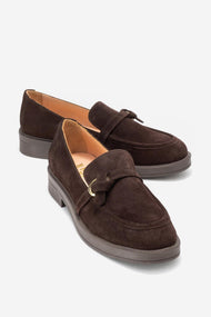 Galea - Brown Genuine Leather Buckled Loafer (Women)