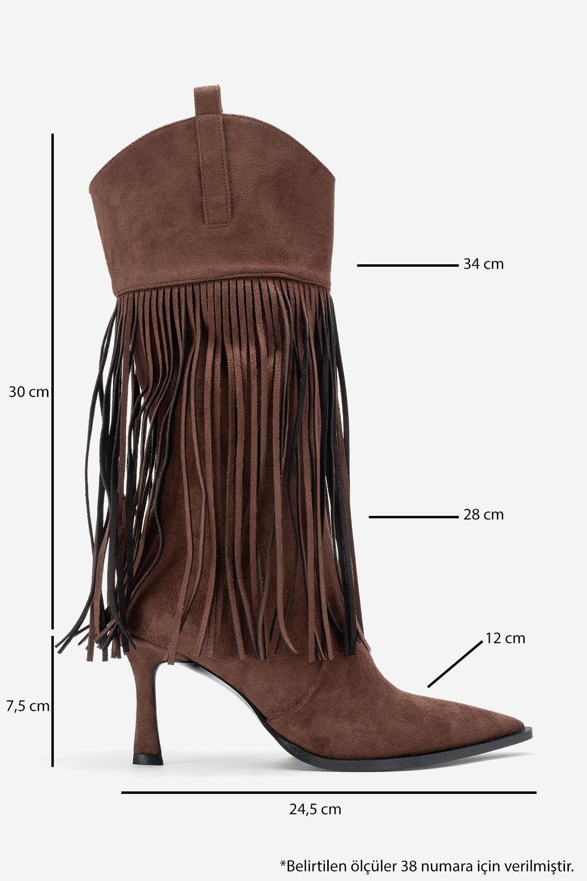 Gueras - Brown Pointed Toe High Heel Boot (Women)