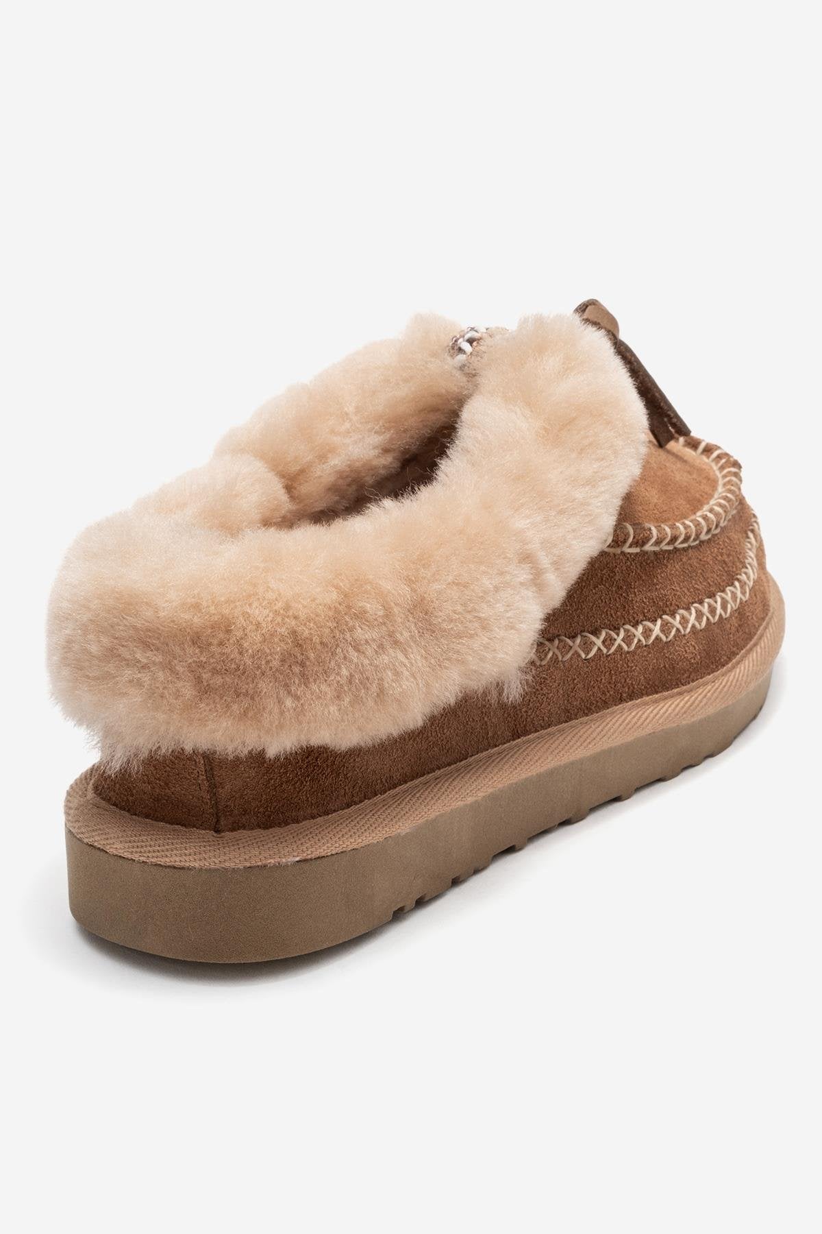 Noriel - Taupe Genuine Leather Moccasin Slipper (Women)