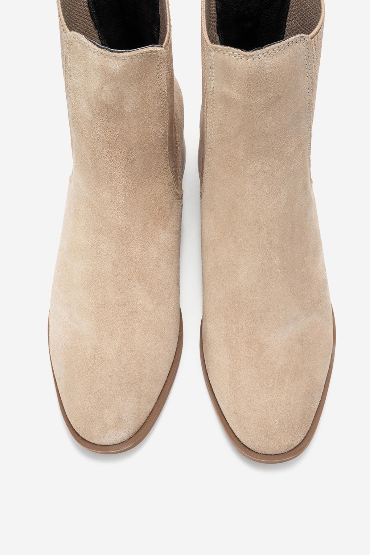 Neiva - Beige Suede Genuine Leather Chelsea Boot (Women)
