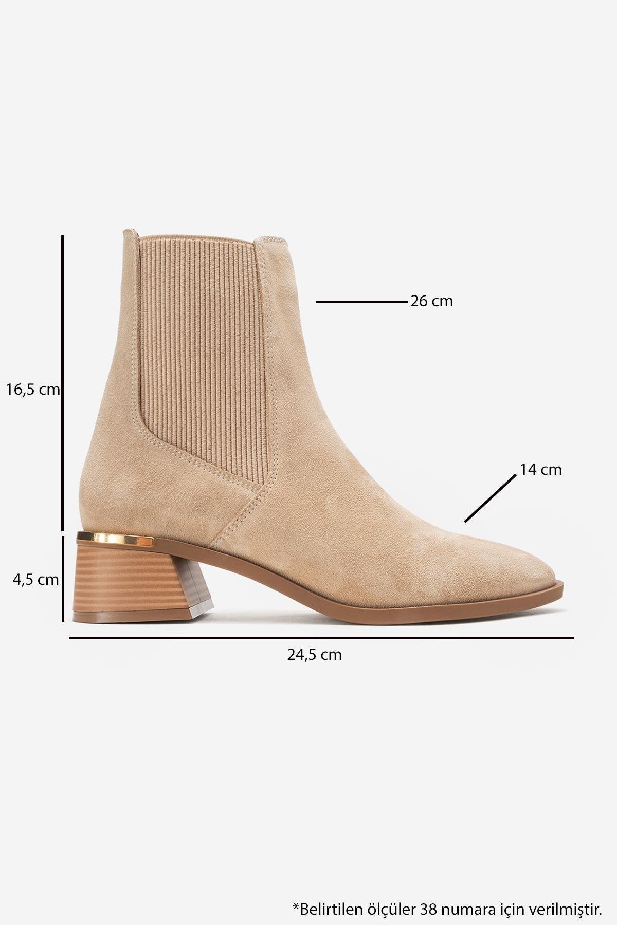 Neiva - Beige Suede Genuine Leather Chelsea Boot (Women)