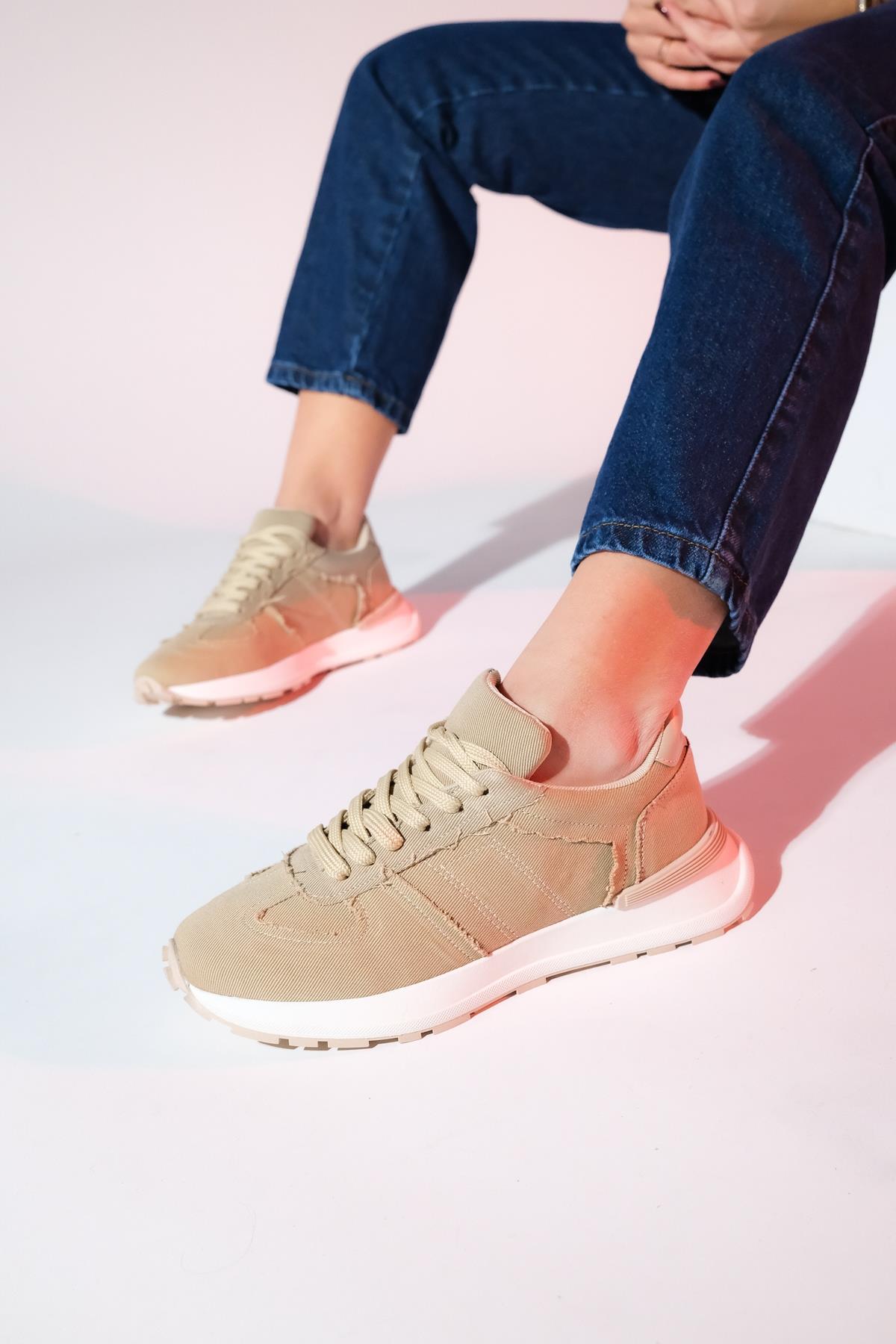 Rafael - Beige Denim Sport Sneaker (Women)