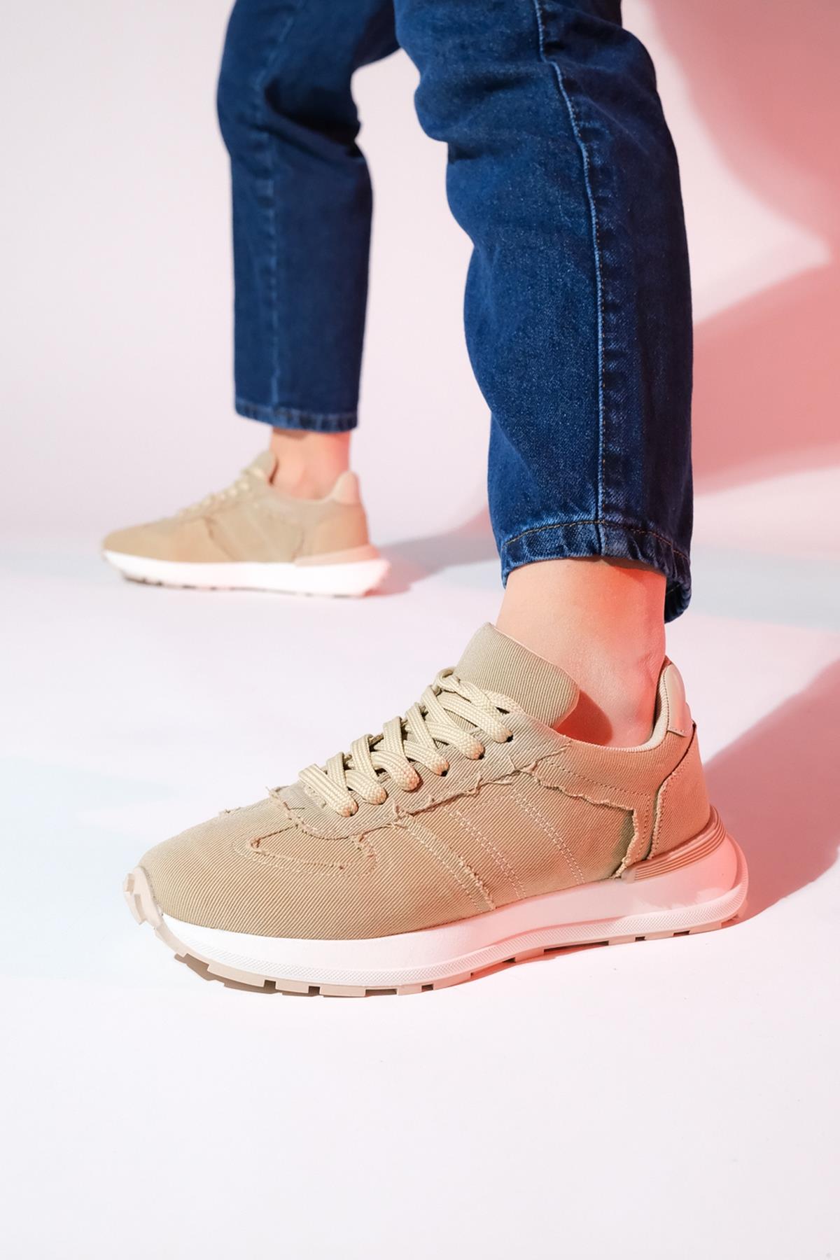 Rafael - Beige Denim Sport Sneaker (Women)