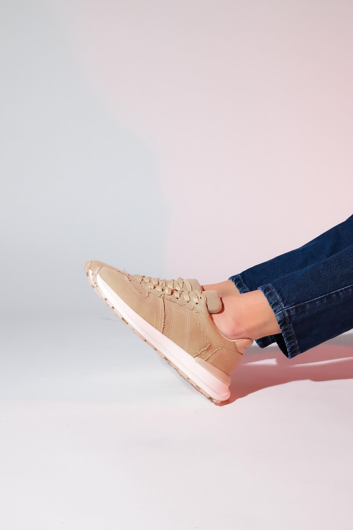 Rafael - Beige Denim Sport Sneaker (Women)
