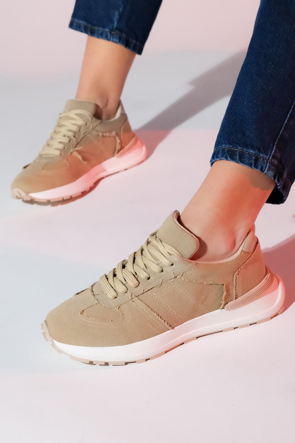 Rafael - Beige Denim Sport Sneaker (Women)