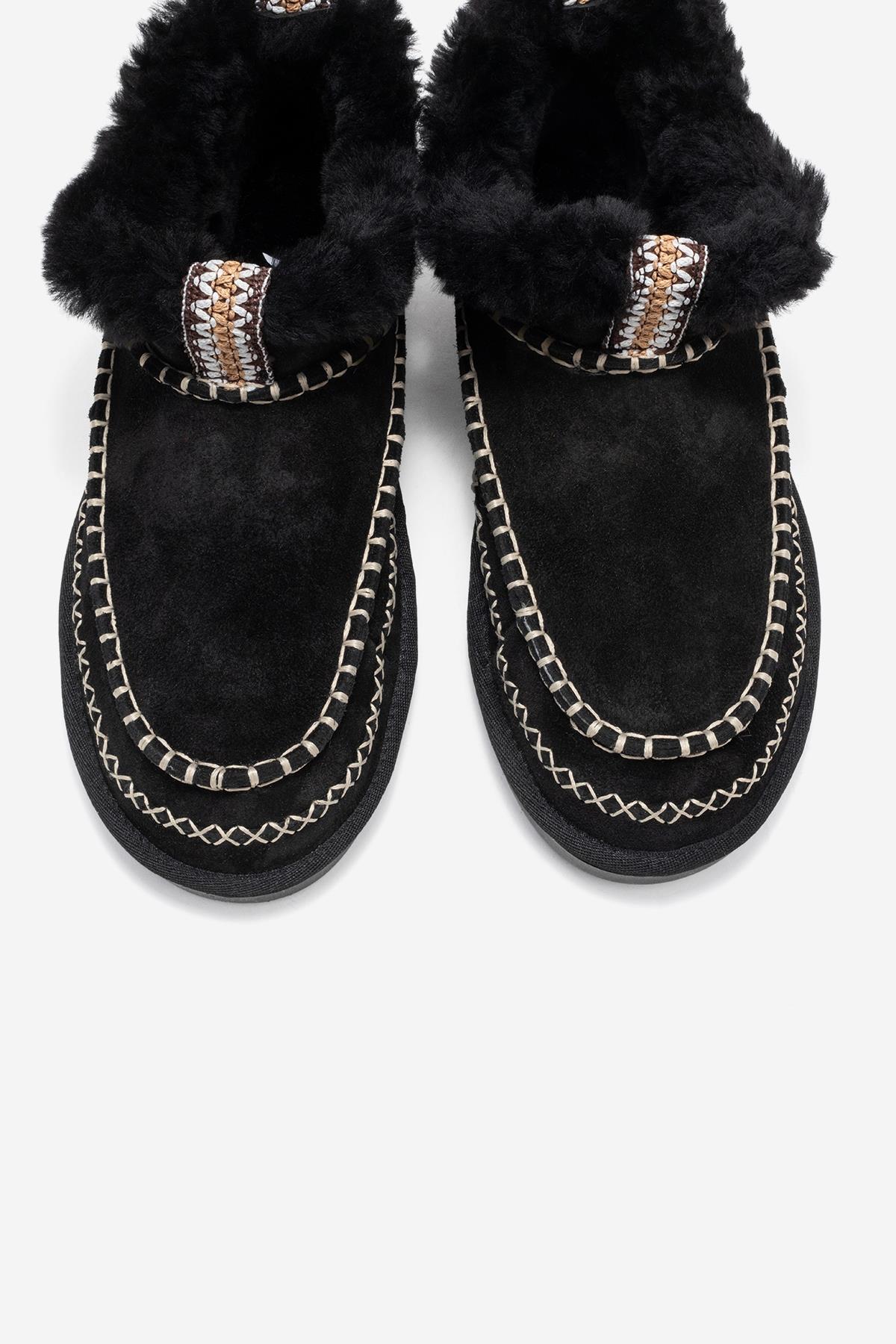 Darel - Black Suede Genuine Leather Ankle Boot (Women)