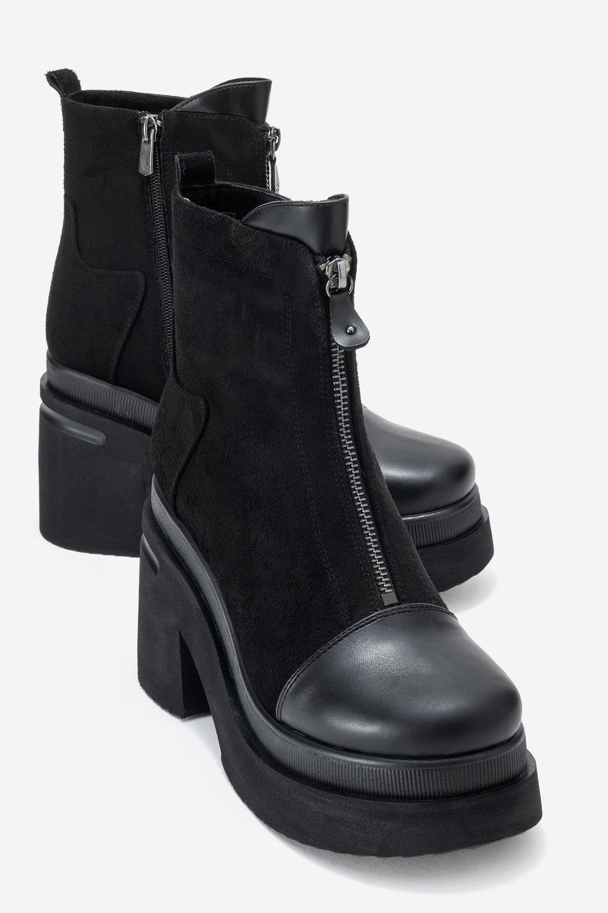 Ardenne - Black Platform Heel Boot (Women)