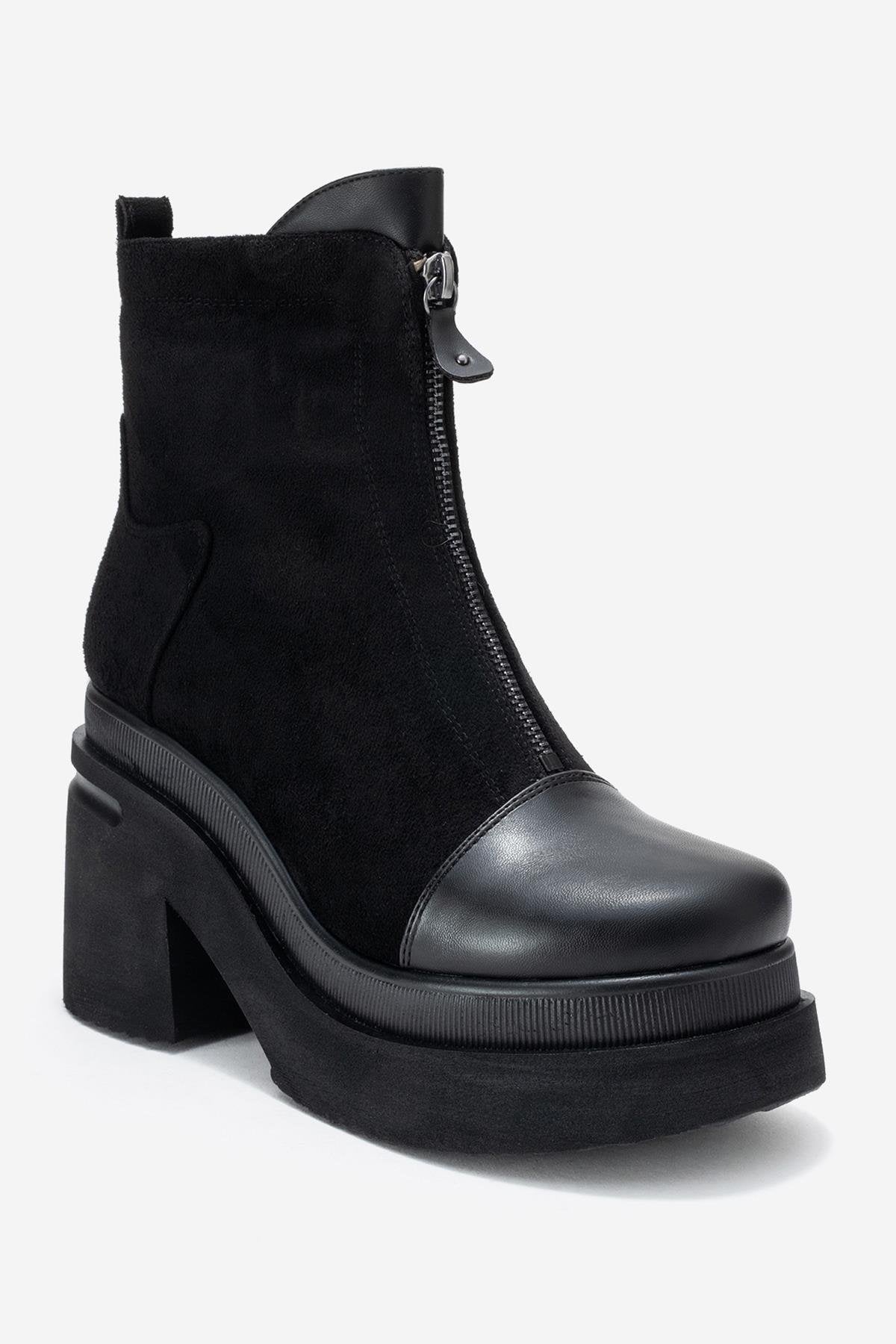 Ardenne - Black Platform Heel Boot (Women)