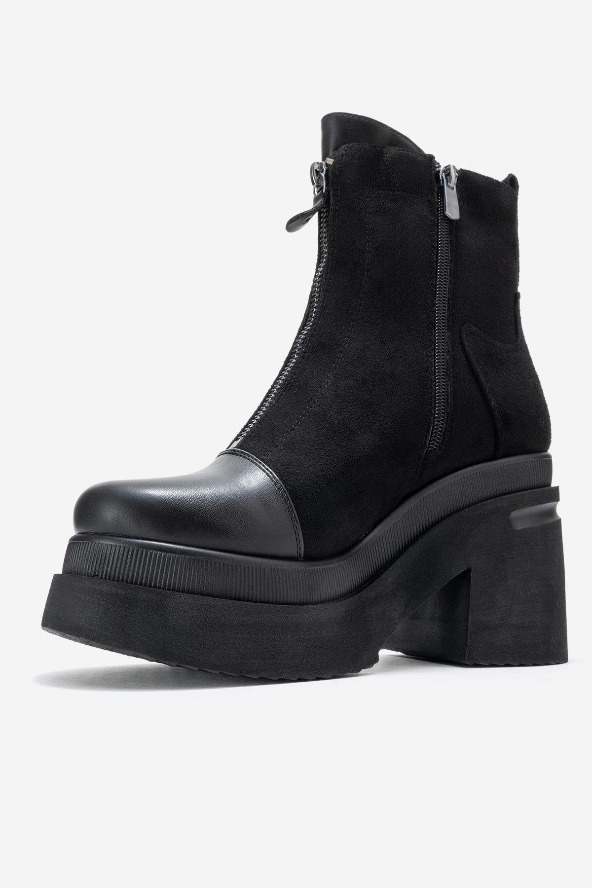 Ardenne - Black Platform Heel Boot (Women)