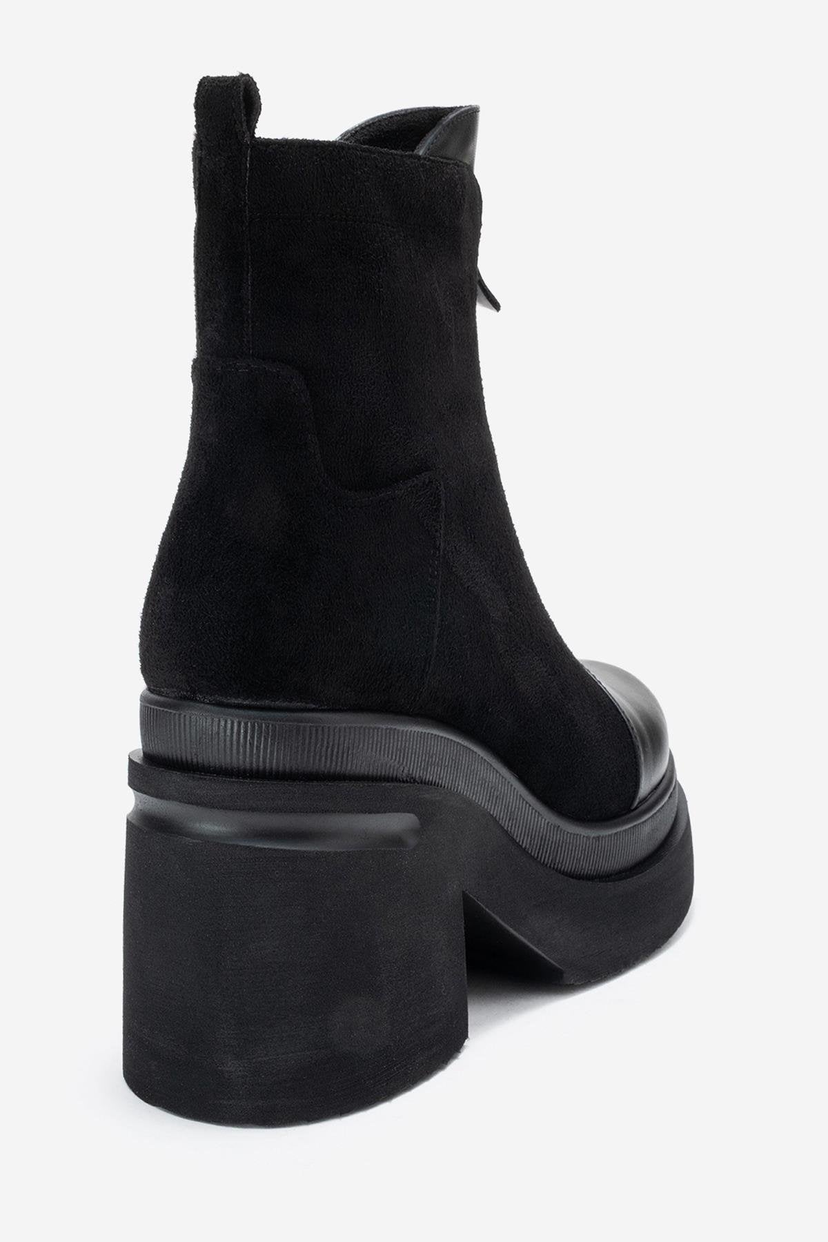 Ardenne - Black Platform Heel Boot (Women)