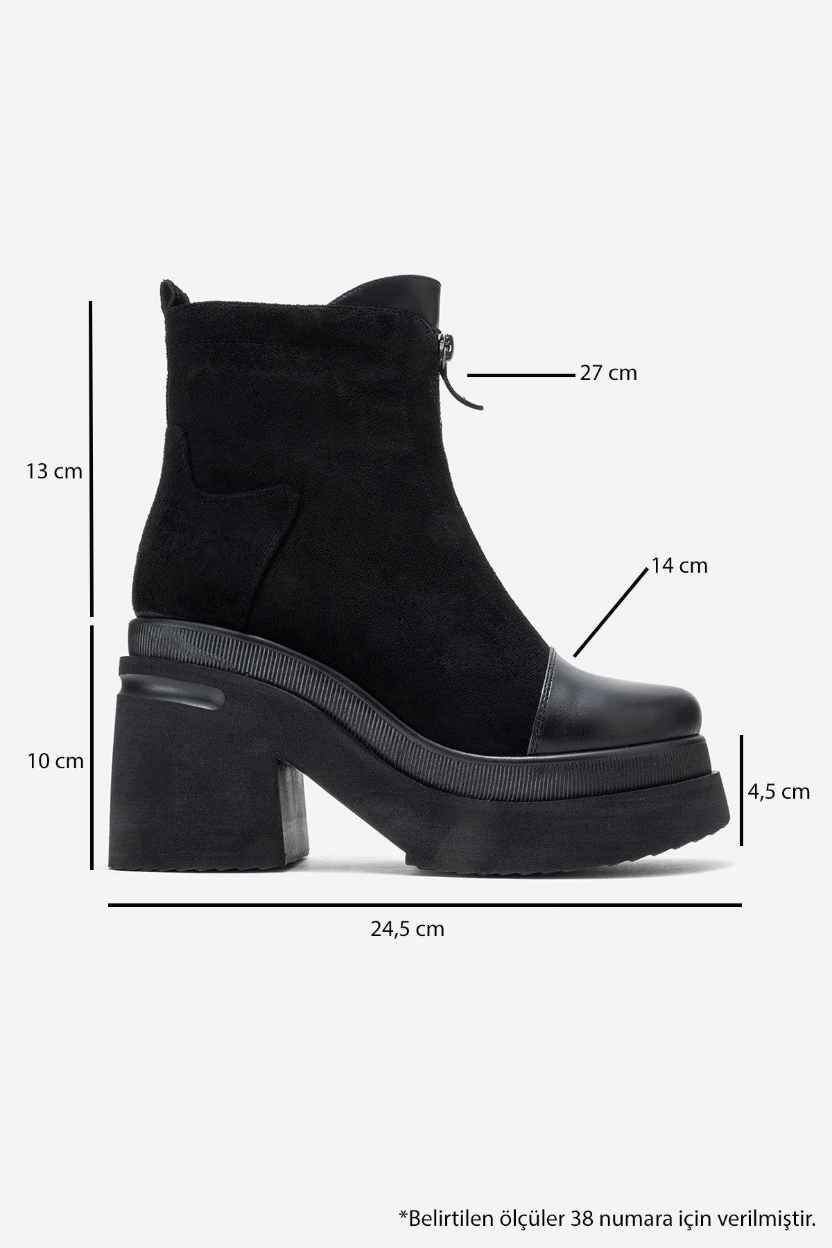 Ardenne - Black Platform Heel Boot (Women)