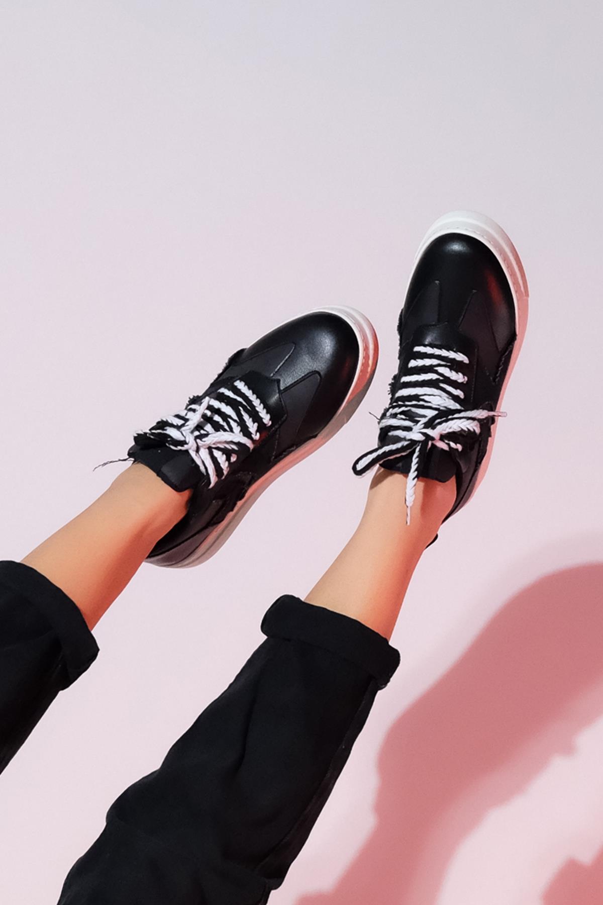 Sande - Black Denim Detail Sport Sneaker (Women)