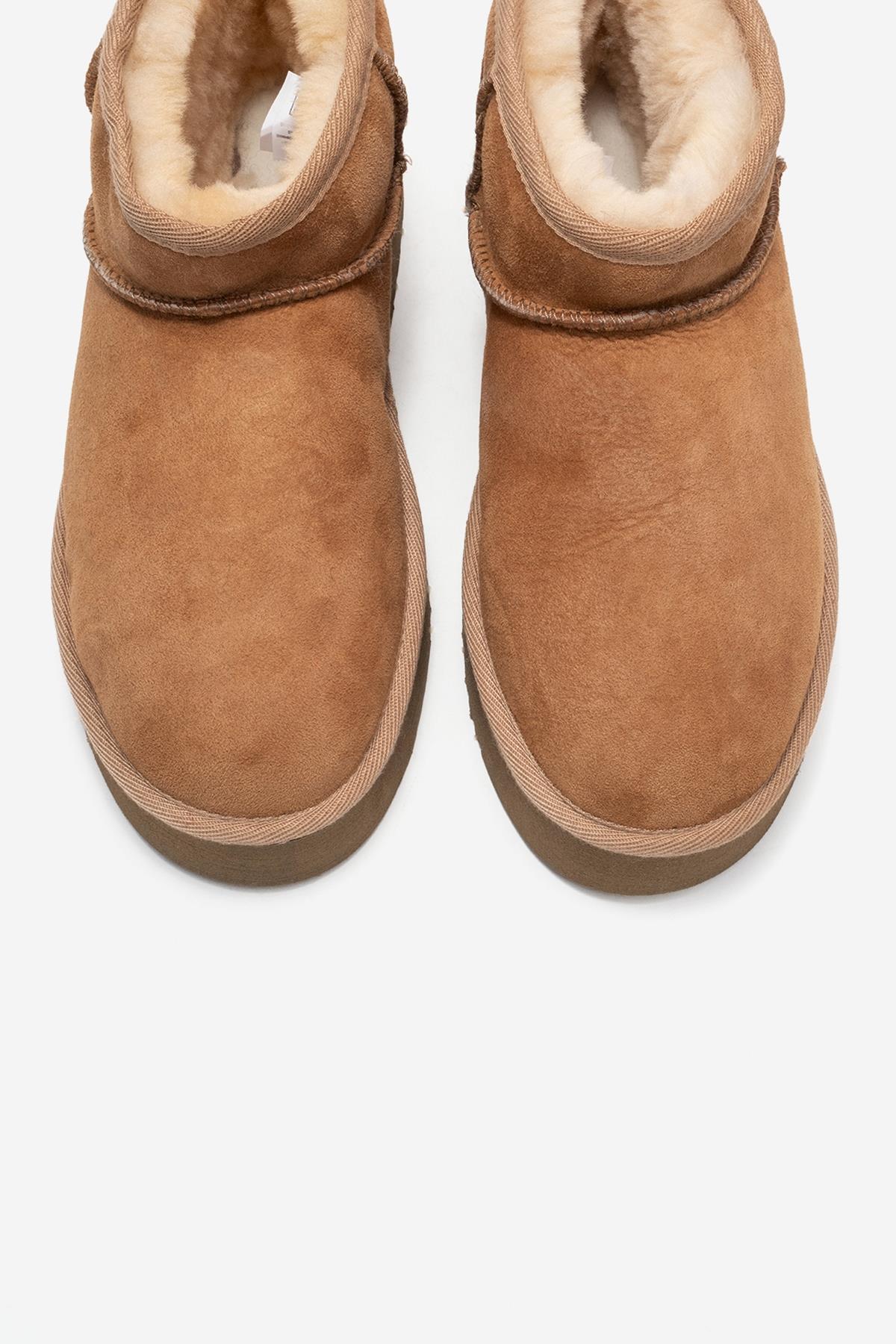 Havana - Tan Suede Genuine Leather Platform Mini Boot (Women)