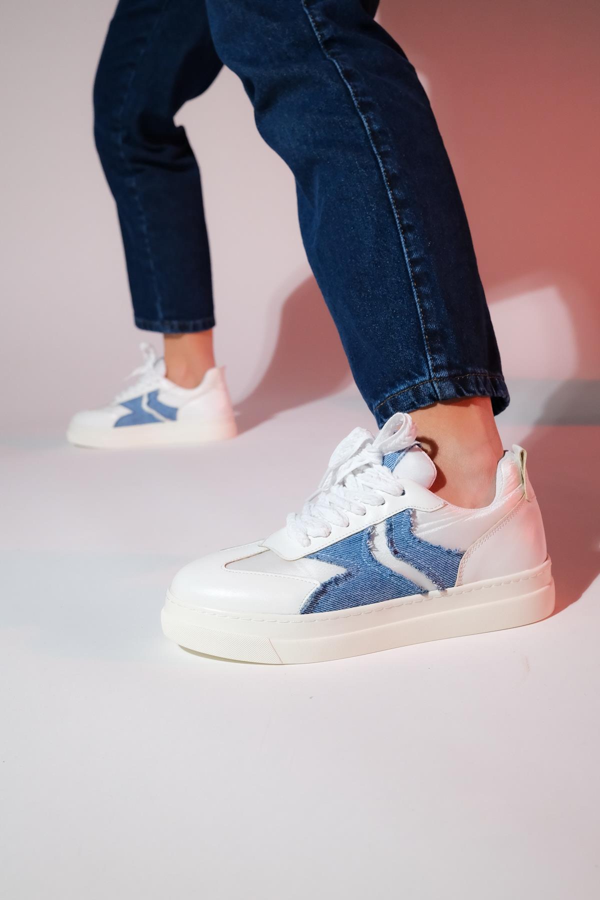 Sande - White Denim Detail Sport Sneaker (Women)